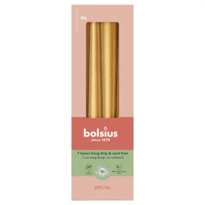 Bolsius Gotische Kaarsen Metallic G Orange Ø24/245 mm 7 uur (8x 4 stuks)