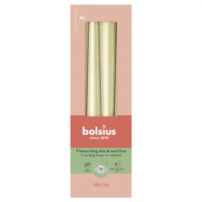 Bolsius Gotische Kaarsen Metallic W Silver Ø24/245 mm 7 uur (8x 4 stuks)