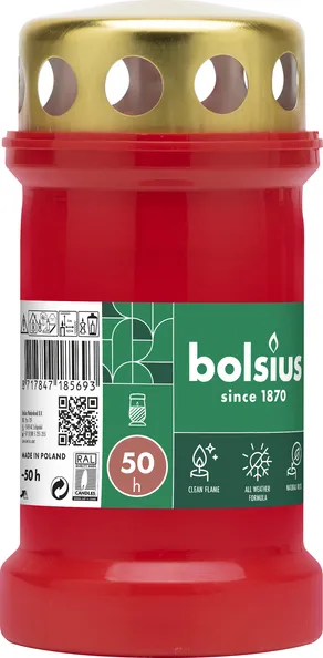 Bolsius Graflicht Nr 3 Met Deksel Rood Ø67×133 mm 50 uur (24 stuks)