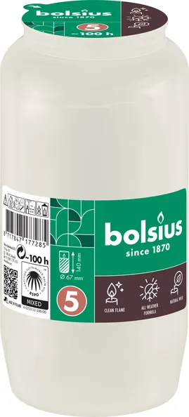 Bolsius Compolight Graflichten Nr 5 Wit Ø67/141 mm 100 uur (24 stuks)