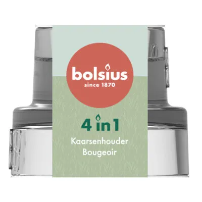 Bolsius 4 in 1 Glazen Kaarsenhouder Rond Ø58×40 mm (3 stuks)