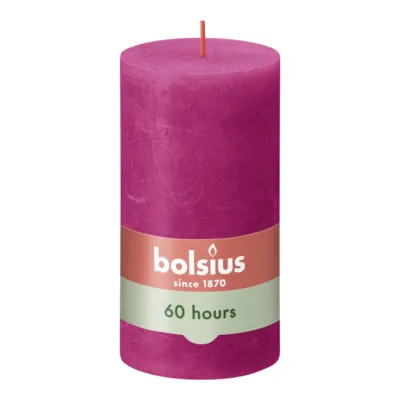 Bolsius Rustiek Stompkaars Fuchsia Ø68x130 mm 60 uur (4 stuks)