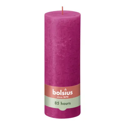 Bolsius Rustiek Stompkaars Fuchsia Ø68×190 mm 85 uur (4 stuks)