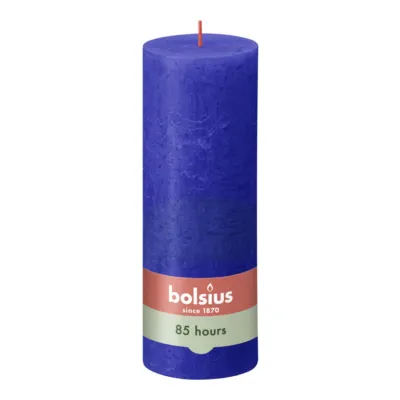 Bolsius Rustiek Stompkaars Majorelle Blue Ø68x190 mm 85 uur (4 stuks)