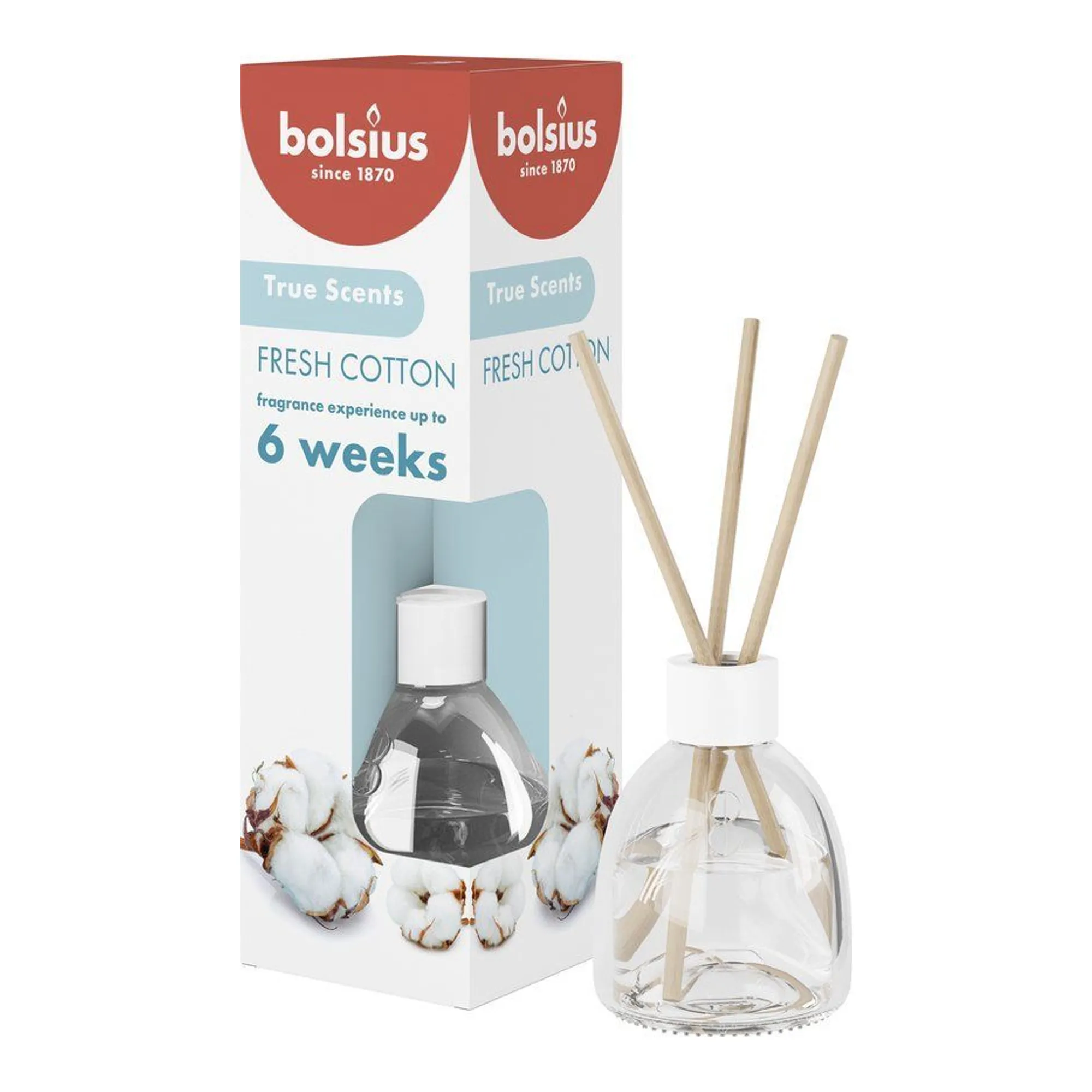 Bolsius Geurverspreiders 60 ml True Scents Fresh Cotton (6 stuks)