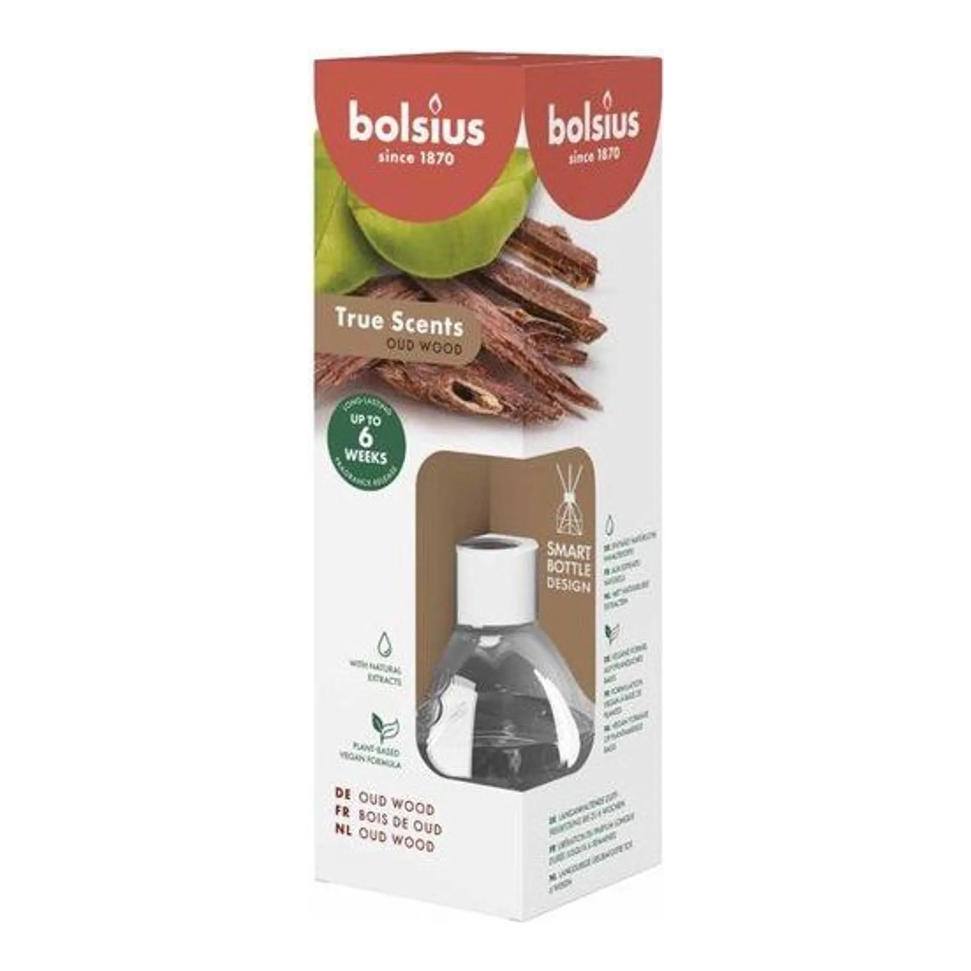 Bolsius Geurverspreiders 60 ml True Scents Oud Wood (6 stuks)