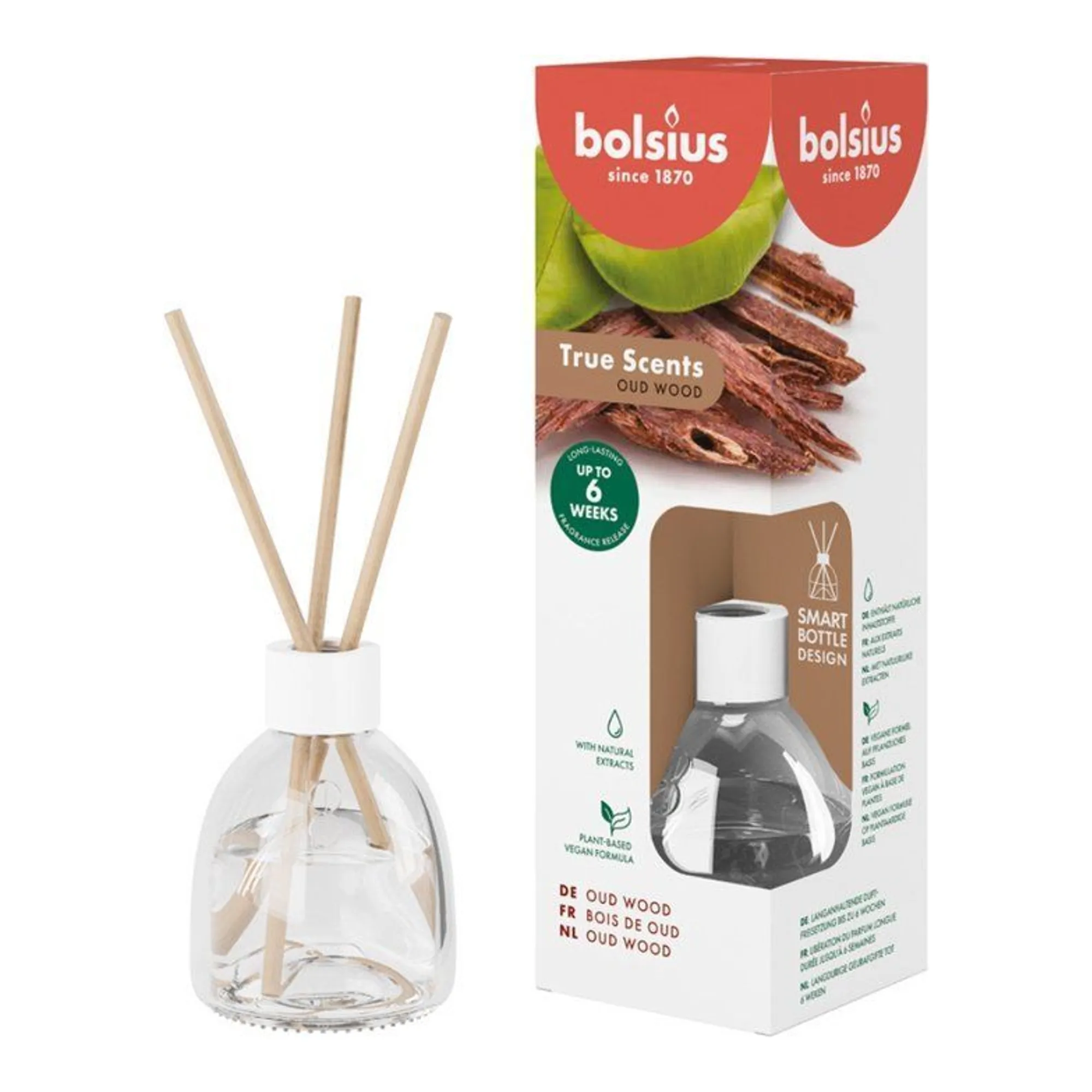Bolsius Geurverspreiders 60 ml True Scents Oud Wood (6 stuks)