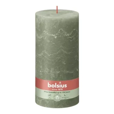 Bolsius Rustiek Stompkaars Fresh Olive Ø100x200 mm 125 uur (4 stuks)