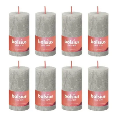 Bolsius Rustiek Stompkaars Sandy Grey Ø50x100 mm 30 uur (8 stuks)