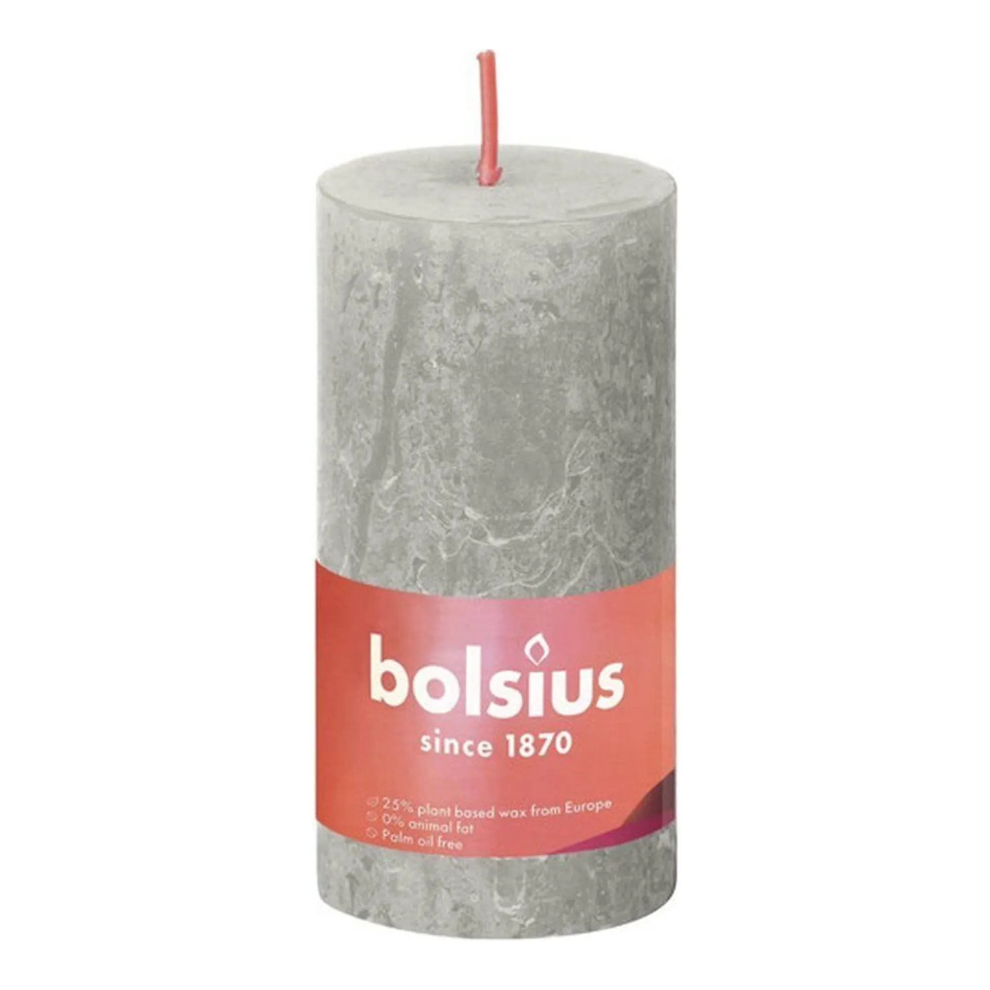 Bolsius Rustiek Stompkaars Sandy Grey Ø50x100 mm 30 uur (8 stuks)