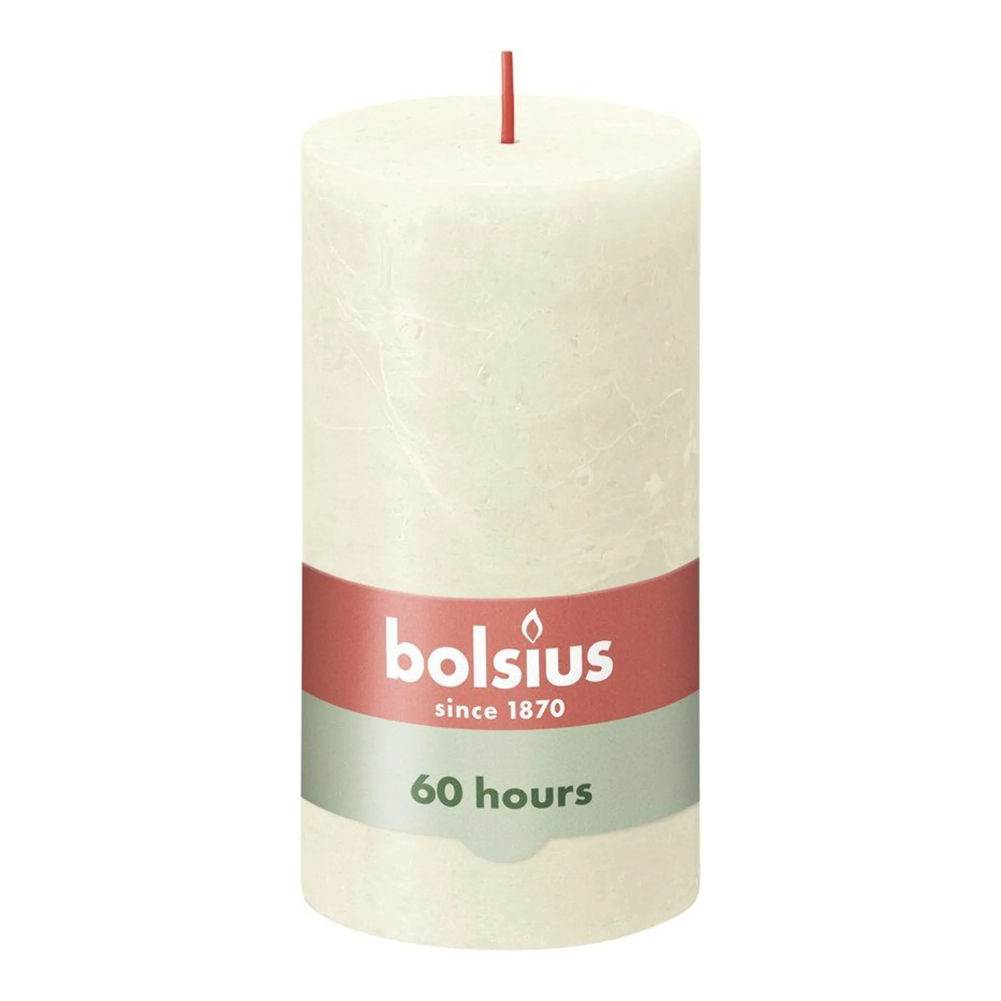 Bolsius Rustiek Stompkaars Soft Pearl Ø68x130 mm 60 uur (4 stuks)