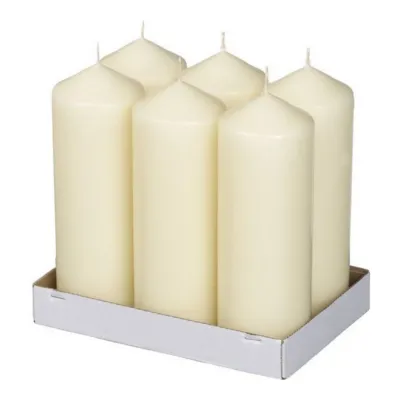 Bougie pilier Bolsius Ivoire Ø78x198 mm 96 heures (6 pièces)