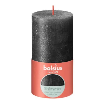 Bolsius Stompkaars Shimmer Anthracite Ø68x130 mm 60 uur (4 stuks)