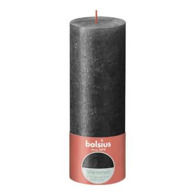 Bolsius Stompkaars Shimmer Anthracite Ø68x190 mm 85 uur (4 stuks)