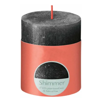 Bolsius Stompkaars Shimmer Anthracite Ø68x80 mm 35 uur (4 stuks)