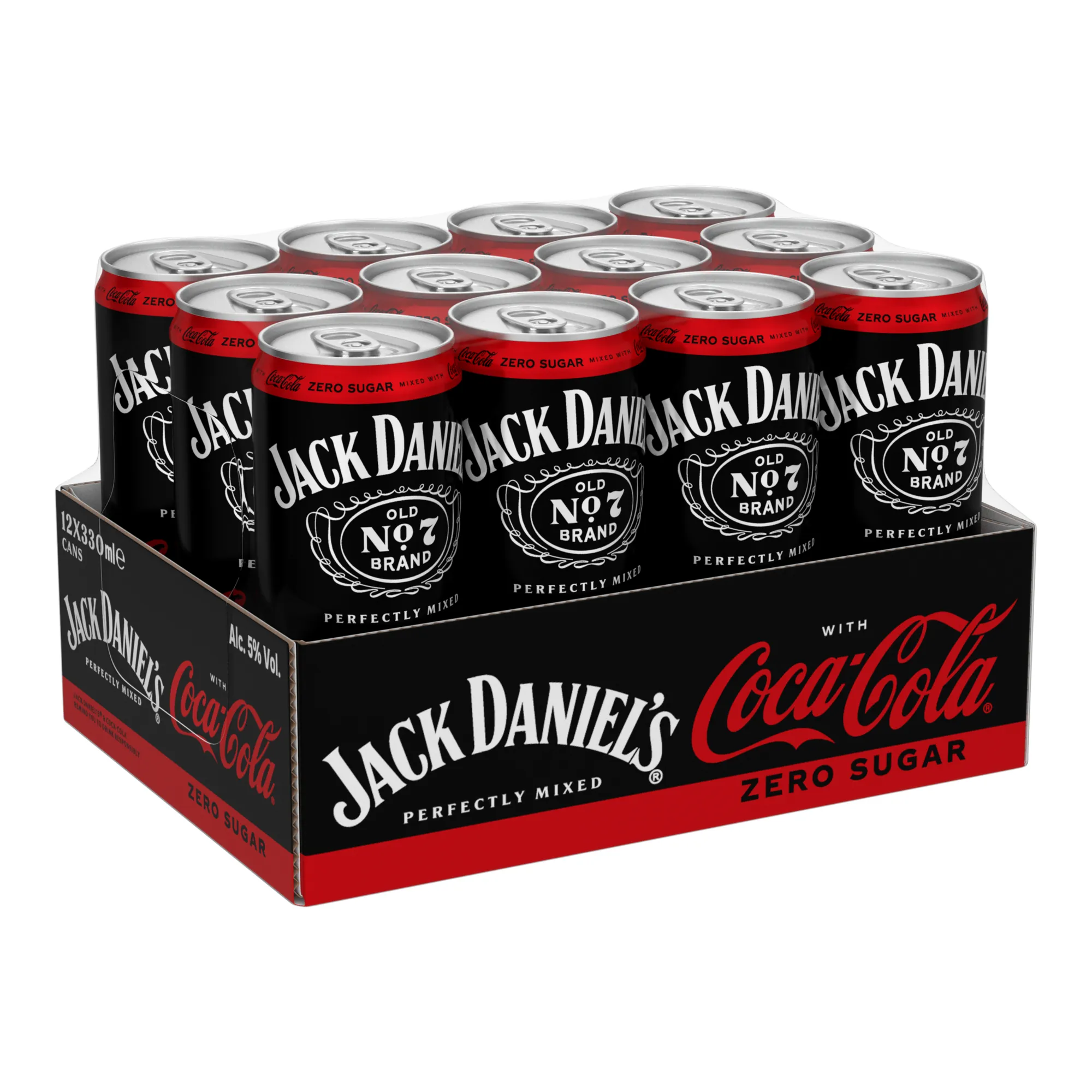 Jack Daniel's & Coca Cola Zero Sleek Blik (12x 33 cl)
