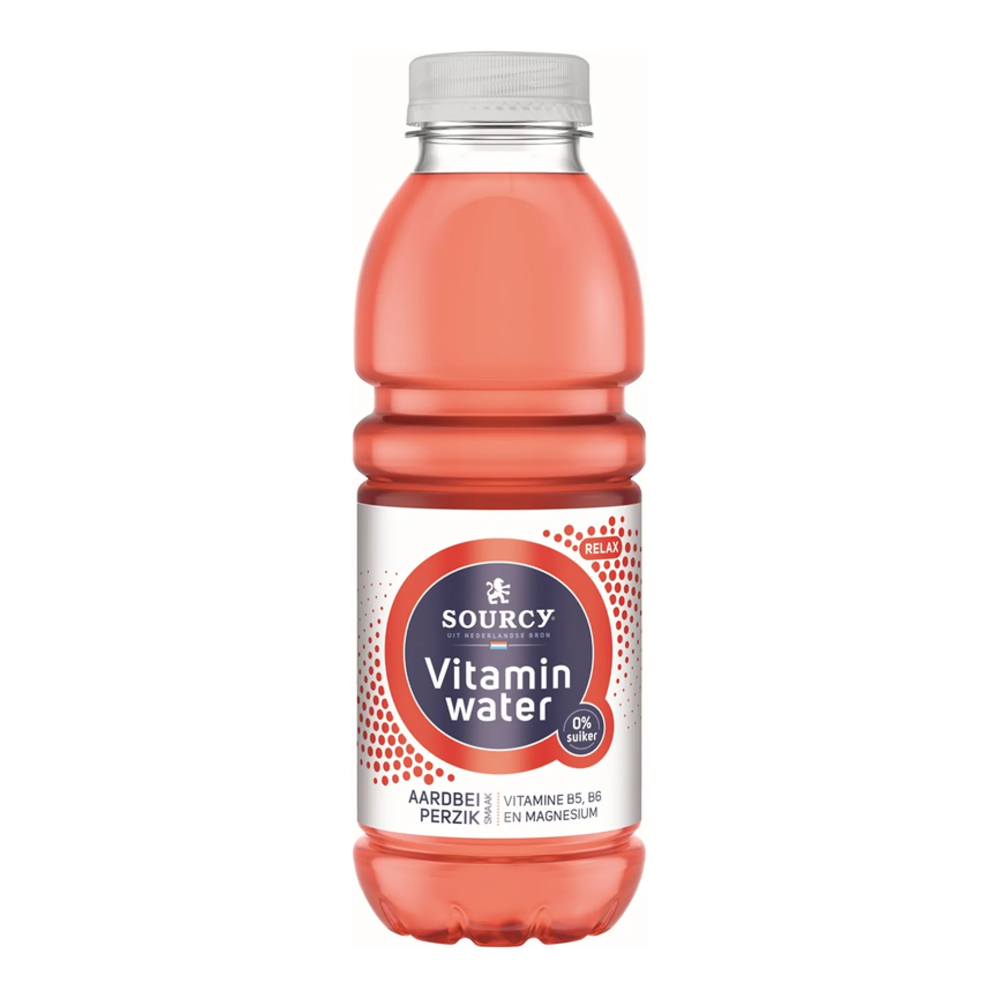 Sourcy Vitaminwater Aardbei/Perzik Met Vitamine B5, B6 En Magnesium PET (6x 50 cl)
