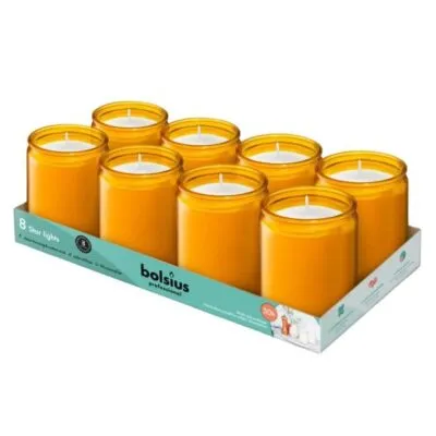 Bolsius Prof Star Light Glas Amber (8 stuks)