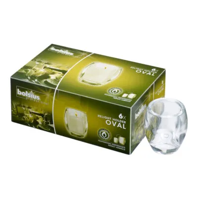 Bolsius Professional Relight Houder Oval Transparant (6 stuks)