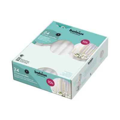 Bolsius Professional Kroonkaarsen Wit 10 Uur (24 stuks)