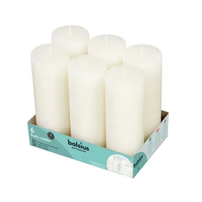 Bolsius Professional Stompkaars Rustiek 190/68 mm 65 Branduren Zacht Paarl (6 stuks)