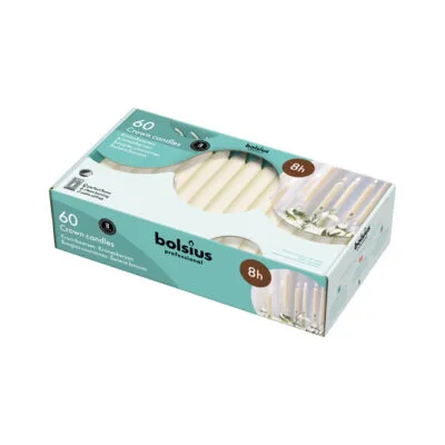 Bolsius Professional Kroonkaarsen Ivoor 200/24mm 8 Uur (60 stuks)