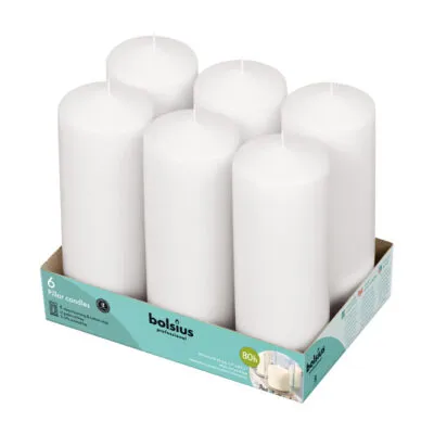 Bolsius Professional Stompkaarsen 20/7 cm Wit 75 Branduren (6 stuks)