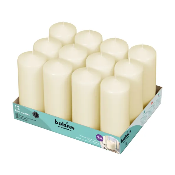 Bolsius Professional Stompkaarsen Ivoor 17/6 cm 49 Branduren (12 stuks)