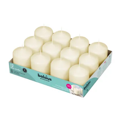 Bolsius Professional Stompkaarsen Ivoor 8/6 cm 17 Branduren (12 stuks)
