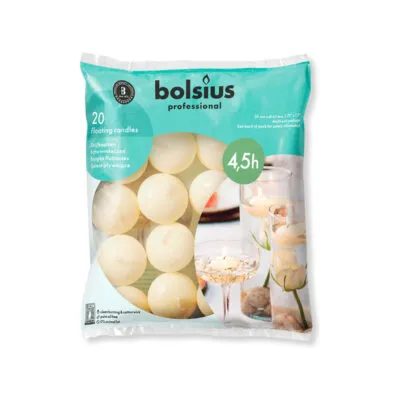 Bolsius Prof Drijfkaarsen Ivoor (20 stuks)