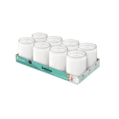 Bolsius Prof Star Light Glas Wit (8 stuks)