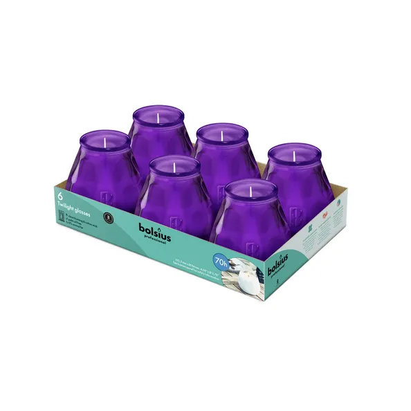 Bolsius Prof Twilight Paars (6 stuks)