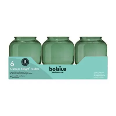 Bolsius Professional Relight Houder Olijfgroen Sphere Ø74×87 mm (6 stuks)