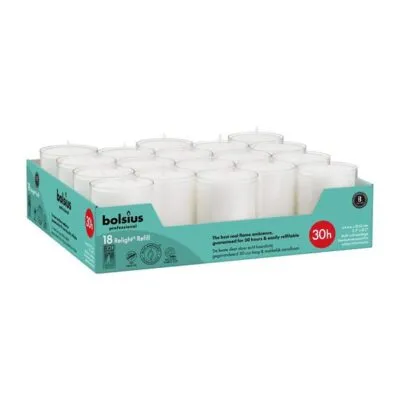 Bolsius Professional Relight Navullingen Transparant Ø52×64 mm 30 uur (4x 18 stuks)