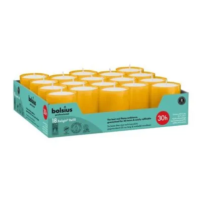 Bolsius Professional Relight Navullingen Amber Ø52×64 mm 30 uur (4x 18 stuks)