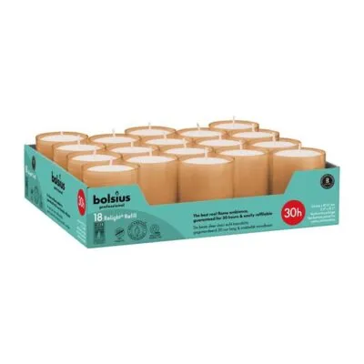 Bolsius Professional Relight Navullingen Zacht Roze Ø52×64 mm 30 uur (4x 18 stuks)