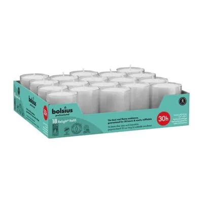Bolsius Professional Relight Navullingen Grijs Ø52×64 mm 30 uur (4x 18 stuks)