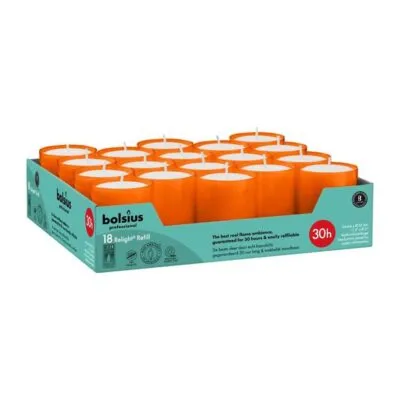 Bolsius Professional Relight Navullingen Oranje Ø52×64 mm 30 uur (4x 18 stuks)