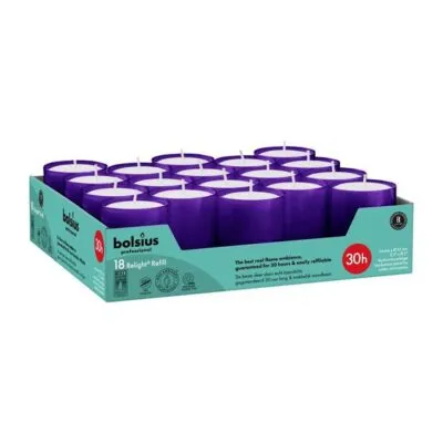 Bolsius Relight Navullingen 30 Hrs Paars (4x 18 stuks)
