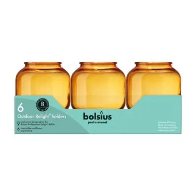 Bolsius Relight Houder Sphere Amber Ø92×105 mm (6 stuks)