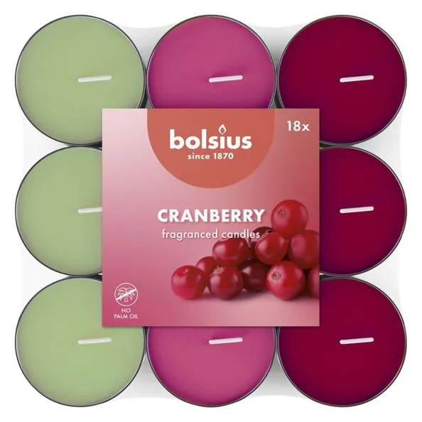 Bolsius Geurlichten Cranberry (8x 18 stuks)