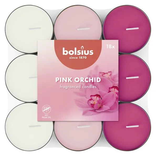 Bolsius Geurlichten Pink Orchid (8x 18 stuks)