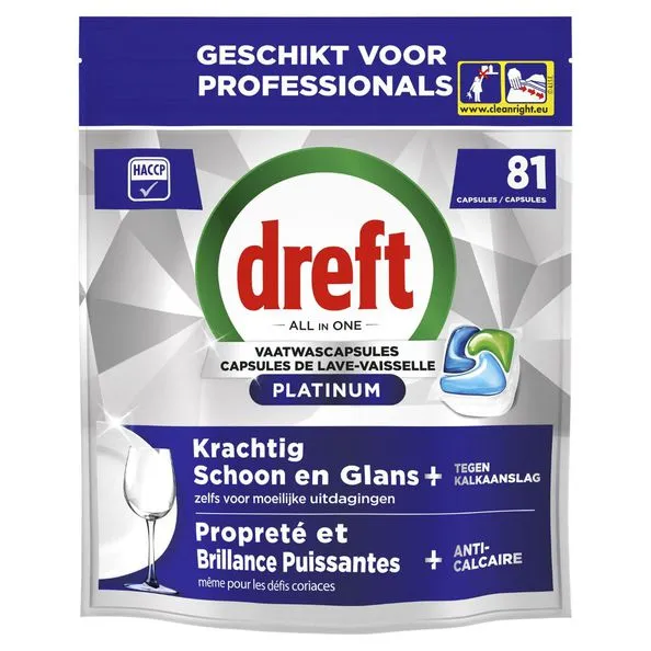 Dreft professional vaatwasmiddel platinum regular 81 tabs