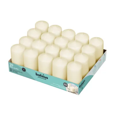 Bolsius professional stomkaarsen 10/5 cm ivoor 20 branduren 20 stuks