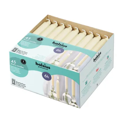 Bolsius professional bistro kaars ivoor 180/21.3mm 6 branduren 45 stuks