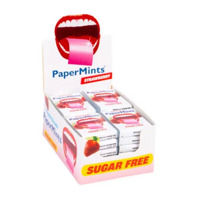 Papermints strips strawberry 24stuks