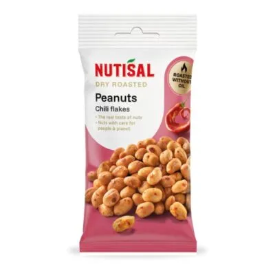 Nutisal dry roasted peanuts chili flakes 60 gr