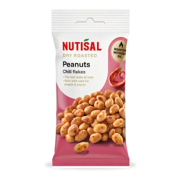 Nutisal dry roasted peanuts chili flakes 60 gr